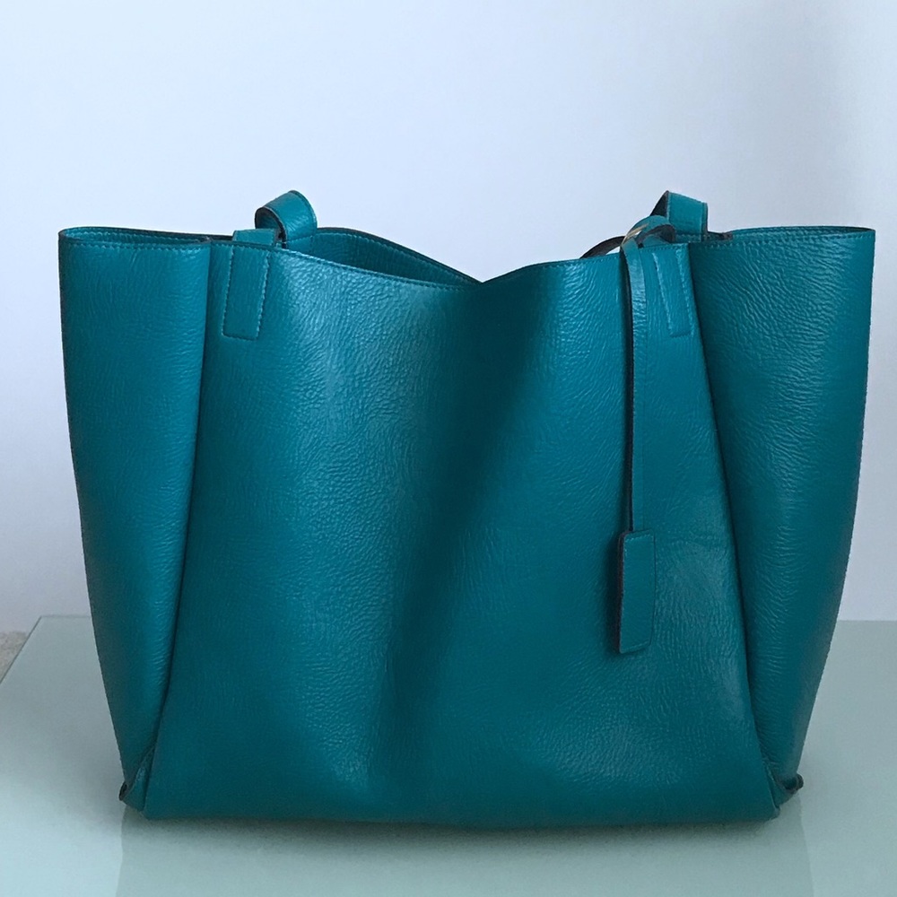 Silence + Noise Teal Vegan Leather Tote